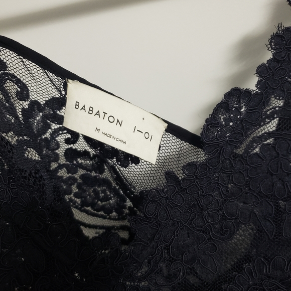 ARITZIA BABATON Navy Franck Sheer Lace Camisole Top - Picture 8 of 12